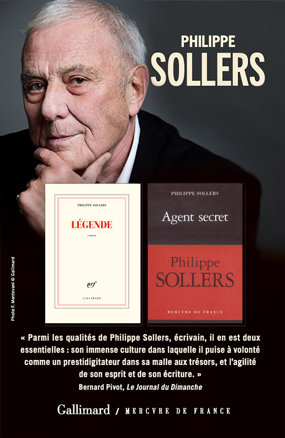 Philippe Sollers Agent secret Légende, 2021