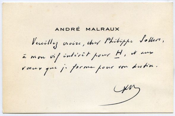 André Malraux à Philippe Sollers