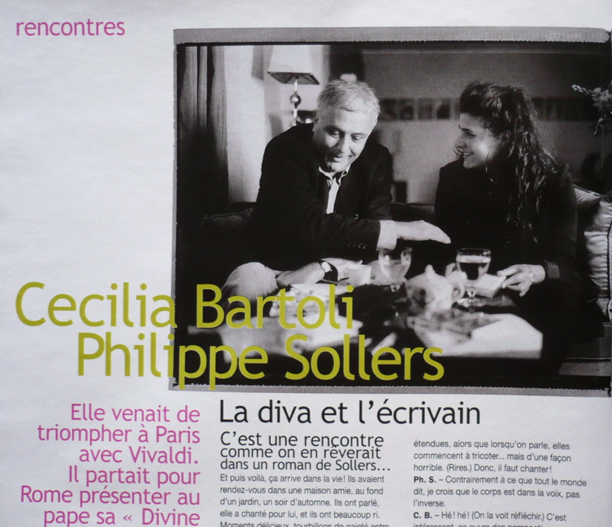 Philippe Sollers et Cecilia Bartoli (photo)