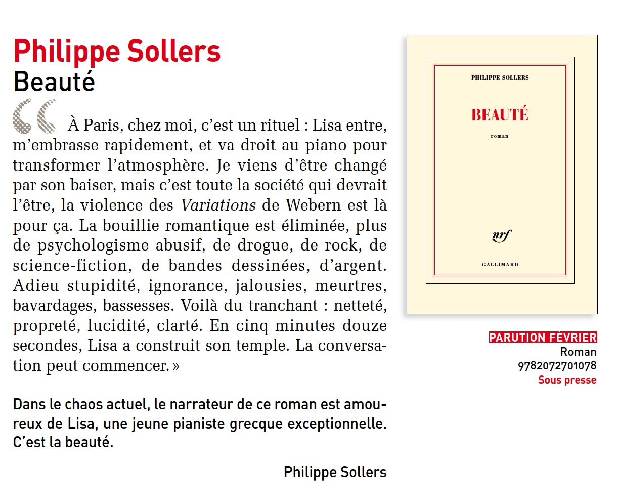 Philippe Sollers - Beauté - roman