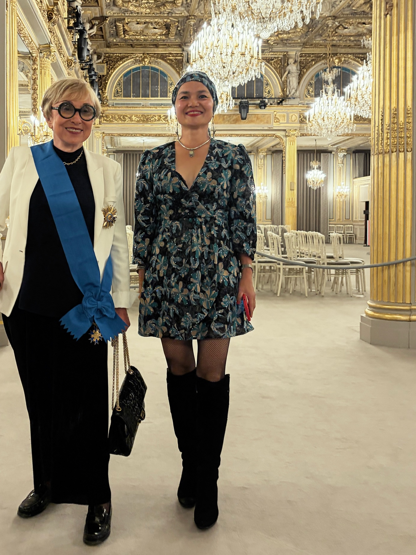 Julia Kristeva avec Sophie Zhang au Palais de l'&Eacute;lys&eacute;e, septembre 2026